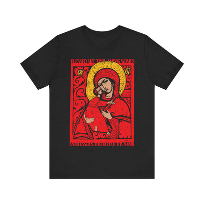 Vladimir Theotokos Icon (Blessed Art Thou Among Women) No. 1 | Orthodox Christian T-Shirt