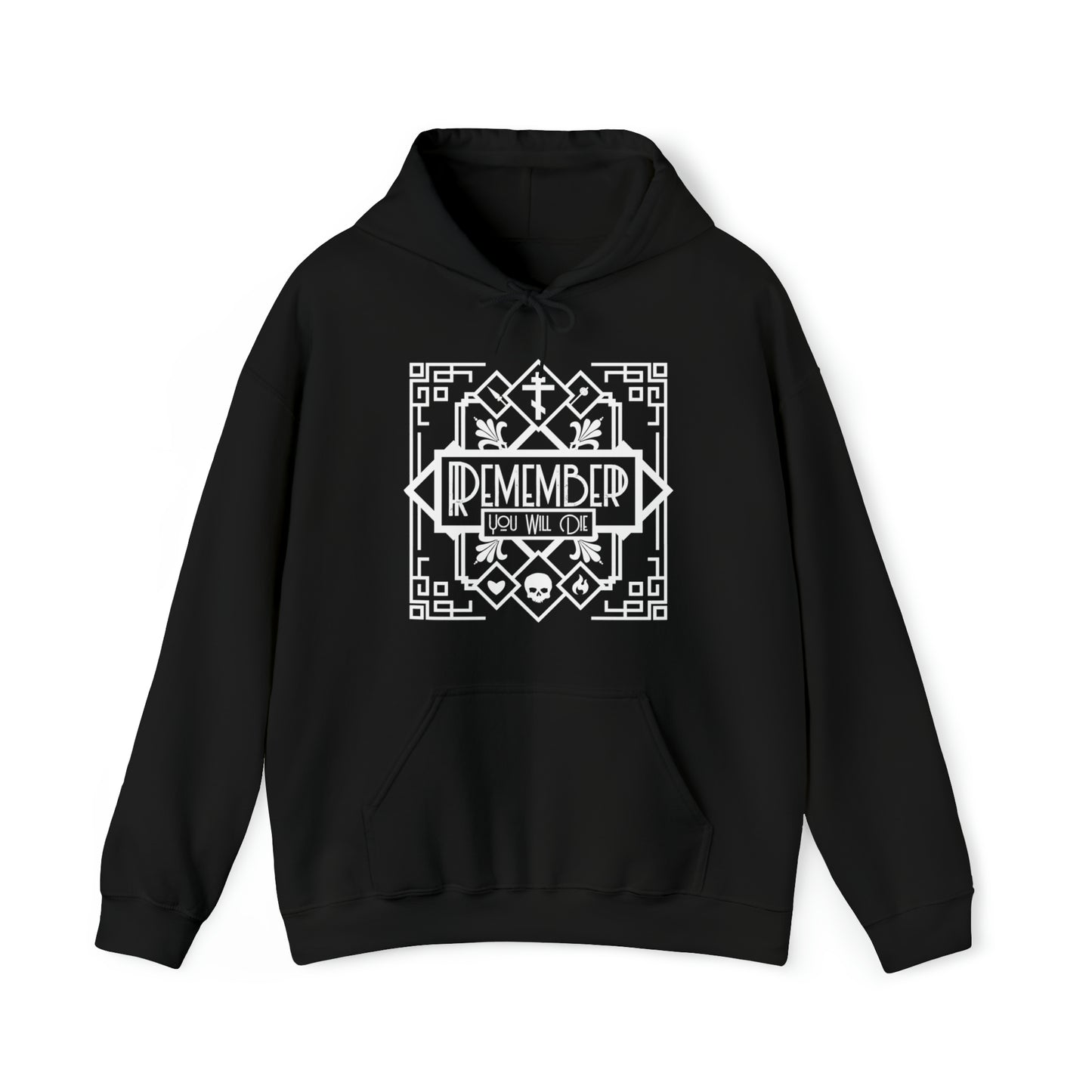 Remember You Will Die Art Deco Design No. 1 | Orthodox Christian Hoodie / Hooded Sweatshirt