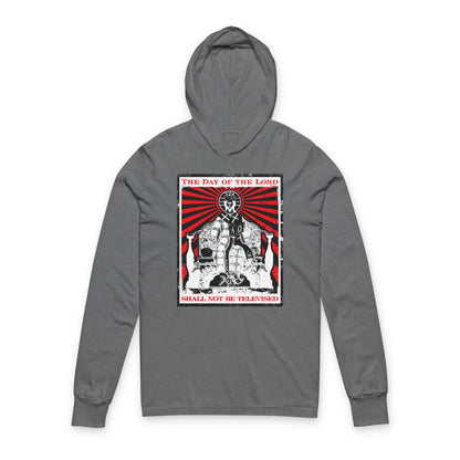 The Day of the Lord Shall Not Be Televised | Jesus Christ Enthroned Iconographic | Second Coming | Revelation | Orthodox Long Sleeve Hooded Shirt