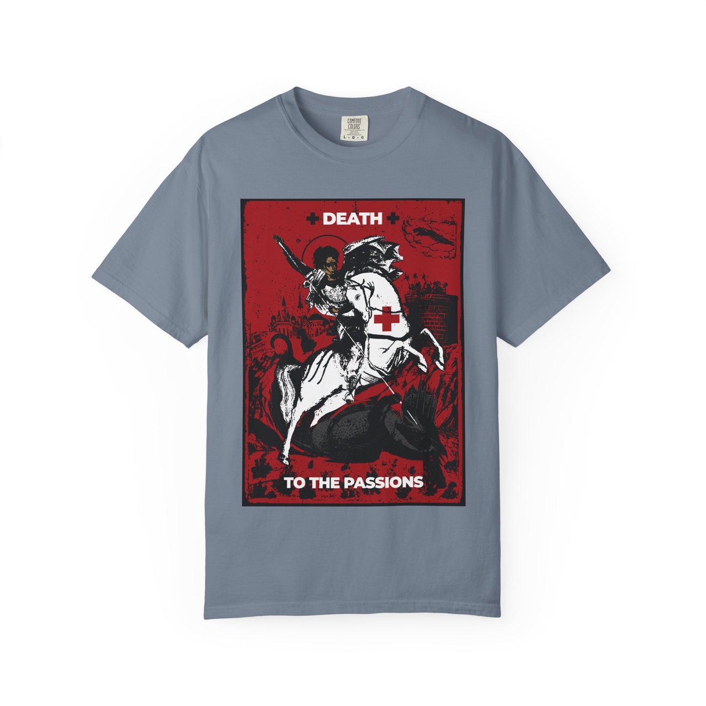 St George Slaying the Dragon | Death to the Passions | Unseen Warfare | Ascetic Orthodox Christianity | Heavyweight Cotton Unisex T-Shirt