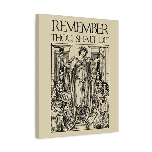 Remember You Will Die Shakespearean Design | Memento Mori | Classic Woodcut Illustration Aesthetic | Christian Wall Art