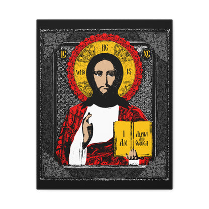 Christ Pantocrator IconoGraphic No. 1 (Alpha and Omega) | Orthodox Christian Canvas Art