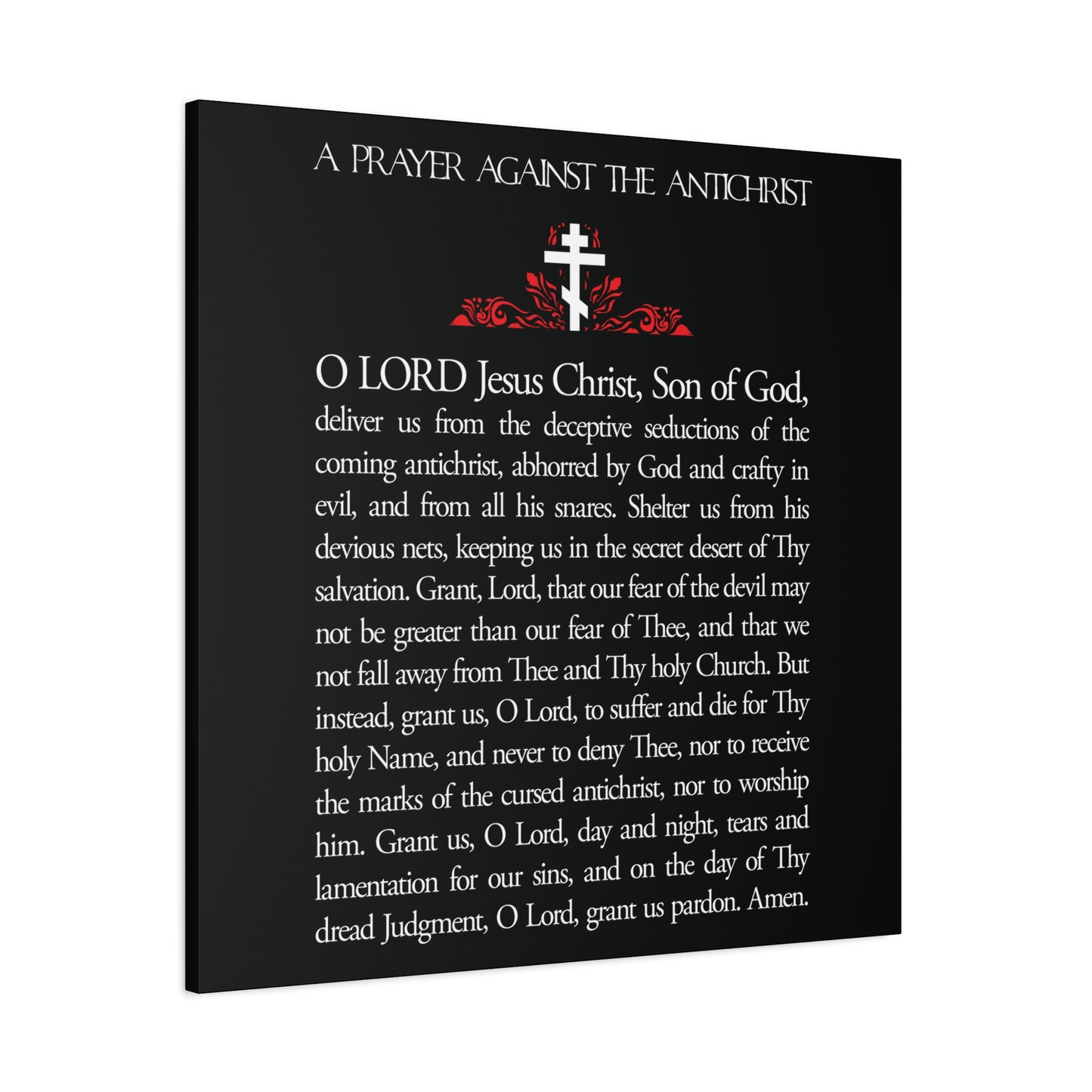 Prayer Against the Antichrist By Elder Anatoly the Younger of Optina | Christ is King | Book of Revelation | Orthodox Christian Wall Art