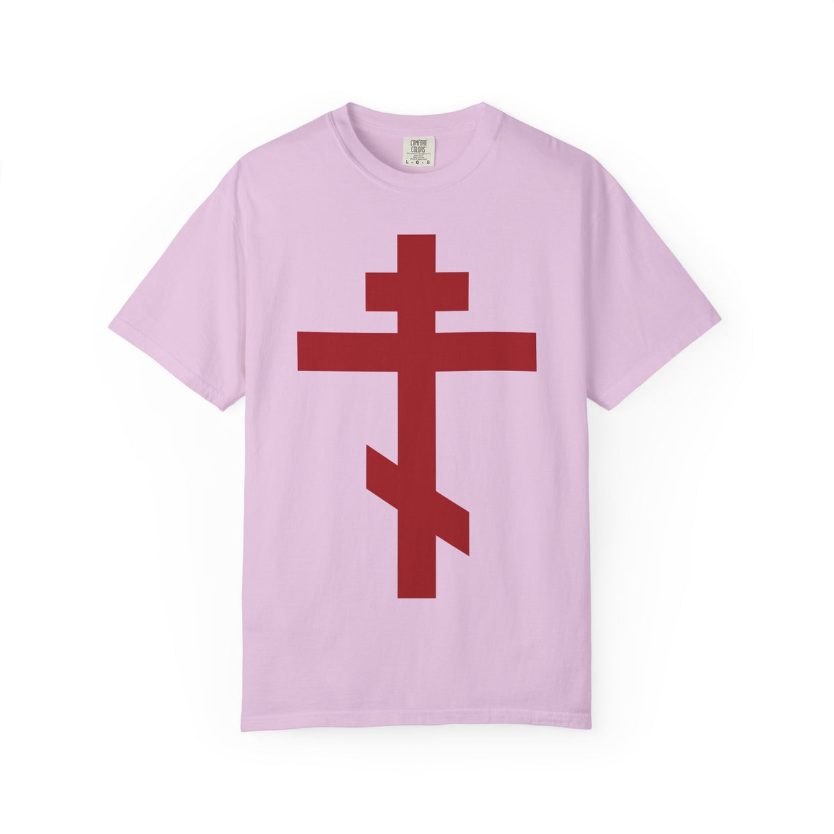 Orchid Red Orthodox Cross | Preserve Thy People By Thy Cross, O Lord | Crucified With Christ | Christ is King T-Shirt.