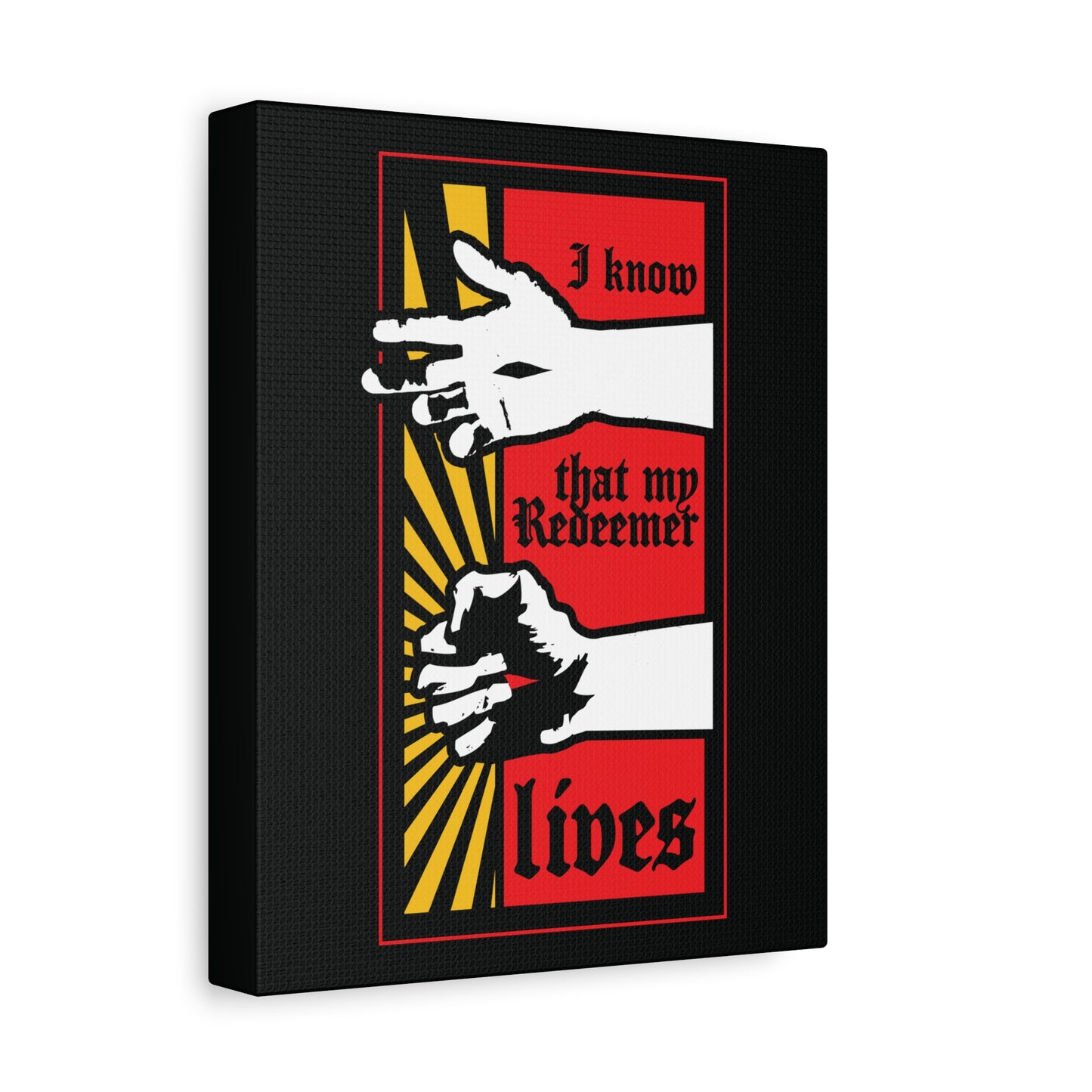 I Know That My Redeemer Lives (Job 19:25) | Comic Book Style Design | Resurrected Jesus Fist with Divine Power | Orthodox Christian Wall Art