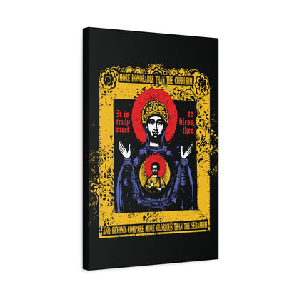 It is Truly Meet To Bless Thee Iconographic | Axion Estin Hymn to the Mother of God Theotokos | Orthodox Christian Canvas Art
