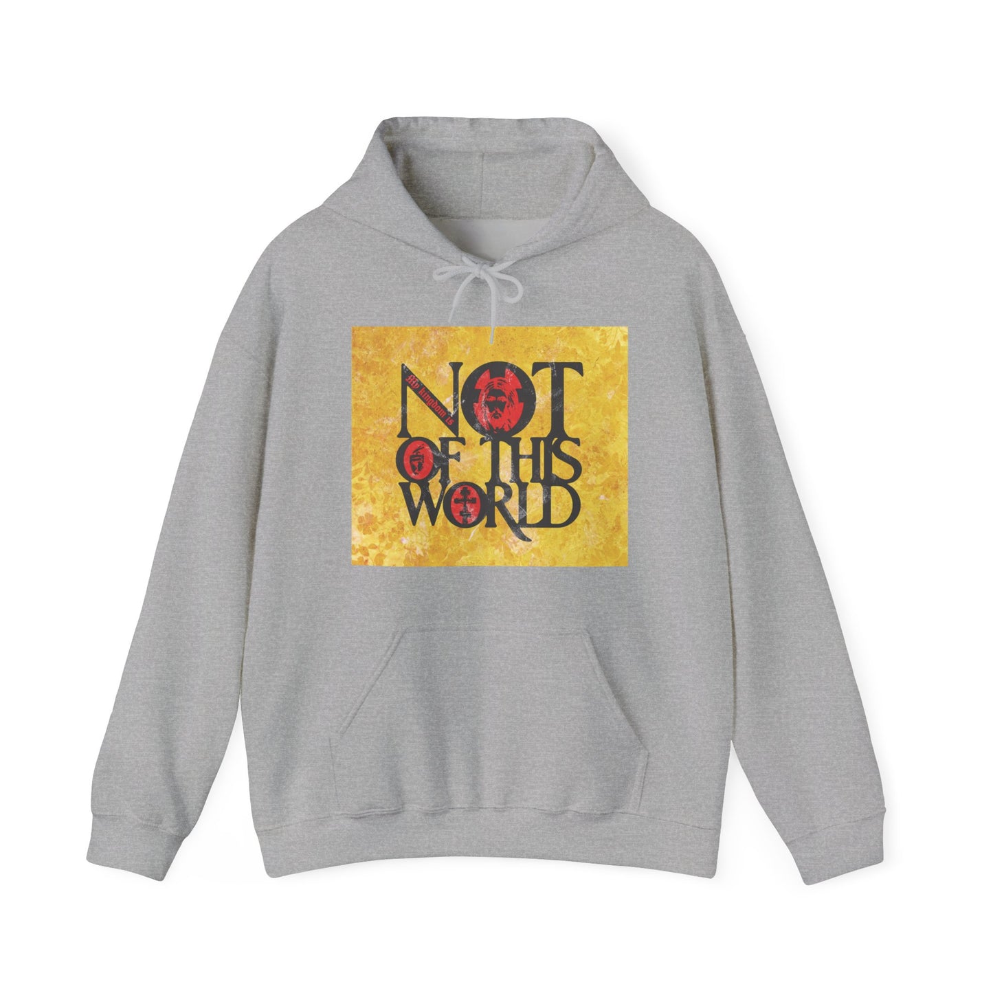 My Kingdom is Not of This World (John 18:36) | Bold Red, Yellow & Black Textured Design with Icon Motifs | Orthodox Christian Hoodie