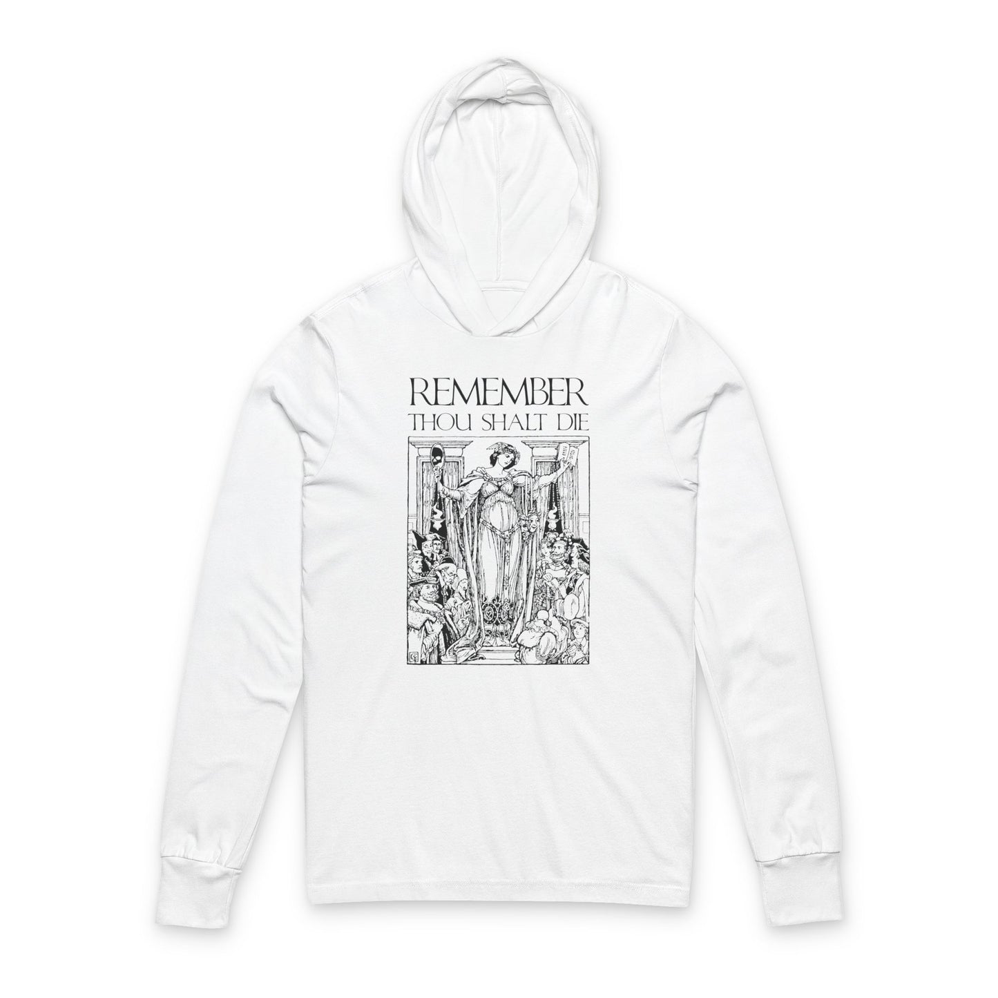 Remember You Will Die Shakespearean Design | Memento Mori | Classic Woodcut Illustration Aesthetic | Orthodox Christian Hooded Shirt