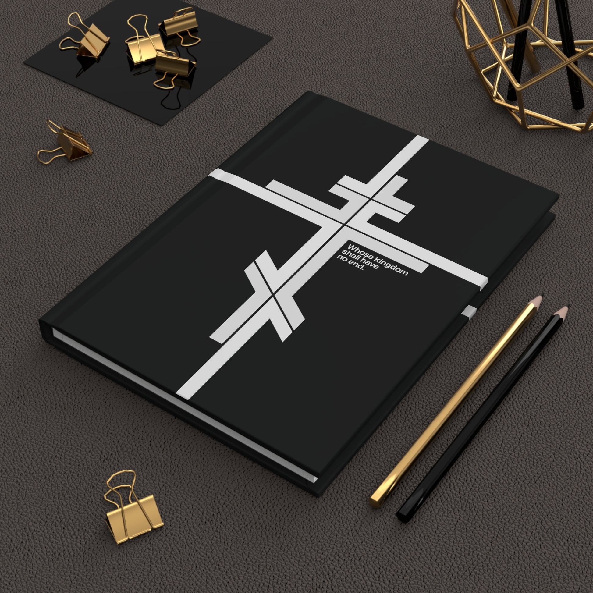 The "Whose Kingdom Shall Have No End" Hardcover Journal, featuring a modern Orthodox Cross minimalist logo inspired by Luke 1:32-33, is perfect for reflecting on Christ’s kingdom or taking notes from Orthodox Church teachings.