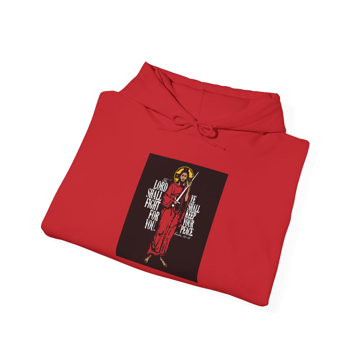 The Lord Shall Fight For You (Exodus 14:14) | Jesus Christ with Sword IconoGraphic | Orthodox Christian Hoodie
