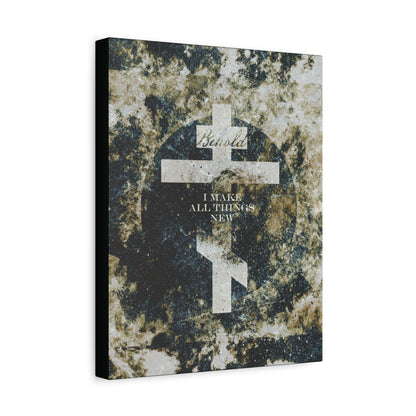 Behold, I Make All Things New | Revelation 21:5 | Cosmic Textured Orthodox Cross | Parousia | Orthodox Christian Canvas Art