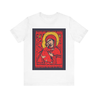 Vladimir Theotokos Icon (Blessed Art Thou Among Women) No. 1 | Orthodox Christian T-Shirt