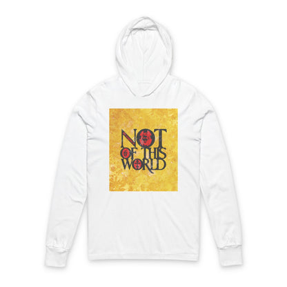 My Kingdom is Not of This World (John 18:36) | Bold Red, Yellow & Black Textured Design with Icon Motifs | Orthodox Long Sleeve Hooded Shirt