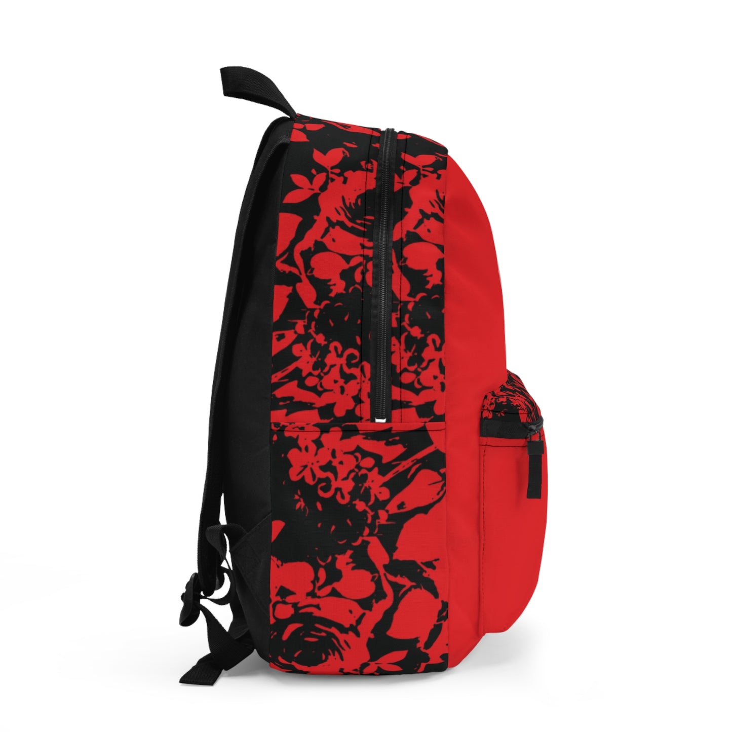 I Am the True Vine (John 15:1) | Orthodox Cross Vine Monogram | Red and Black Floral Design | Orthodox Christian Backpack