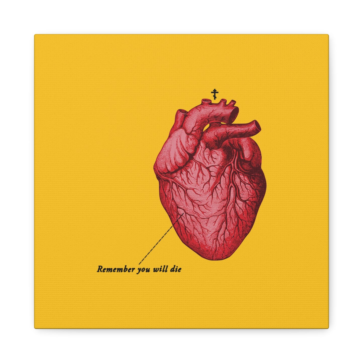 Remember You Will Die Retro Medical Textbook Heart Design | Orthodox Christian Canvas Art