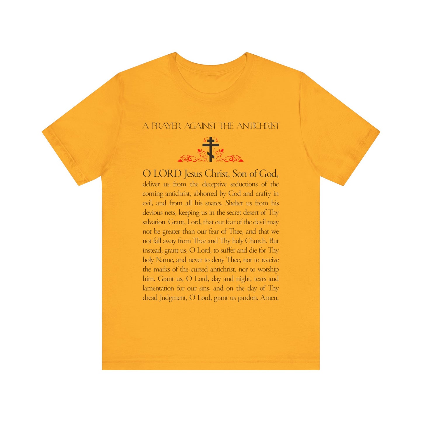 Prayer Against the Antichrist By Elder Anatoly the Younger of Optina | Christ is King | Book of Revelation | Orthodox Christian Cotton T-Shirt