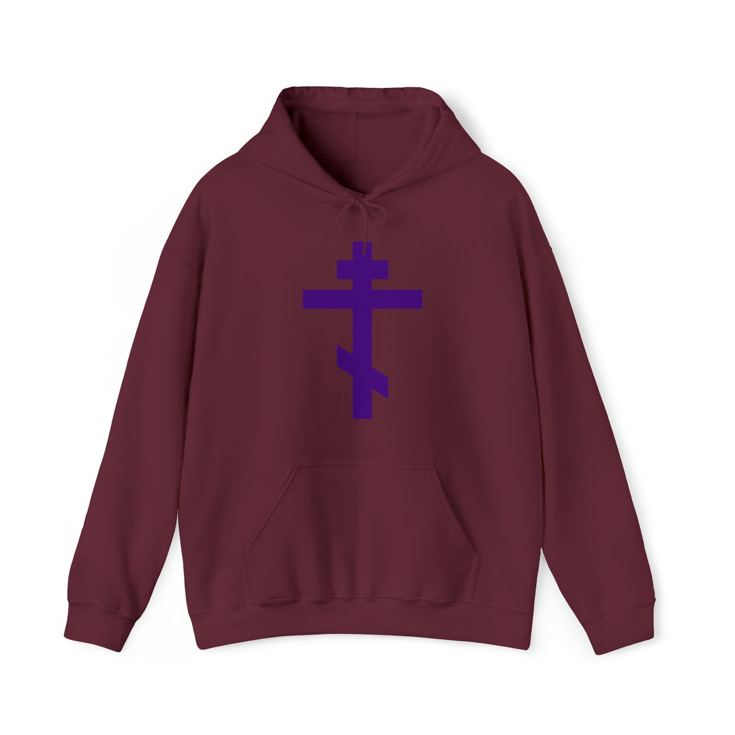 Simple Orthodox Cross (Purple) No. 1 | Orthodox Christian Hoodie / Hooded Sweatshirt