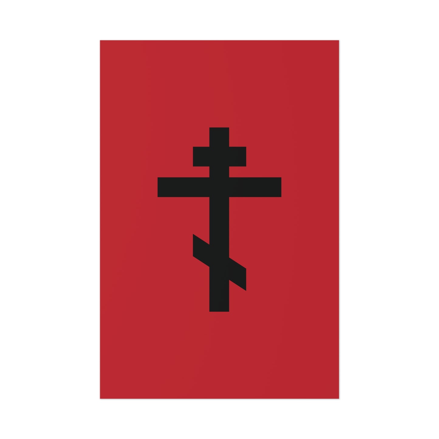 Black Orthodox Cross Red Background | This is My blood of the covenant which is poured out for many for forgiveness of sins | Christian Poster