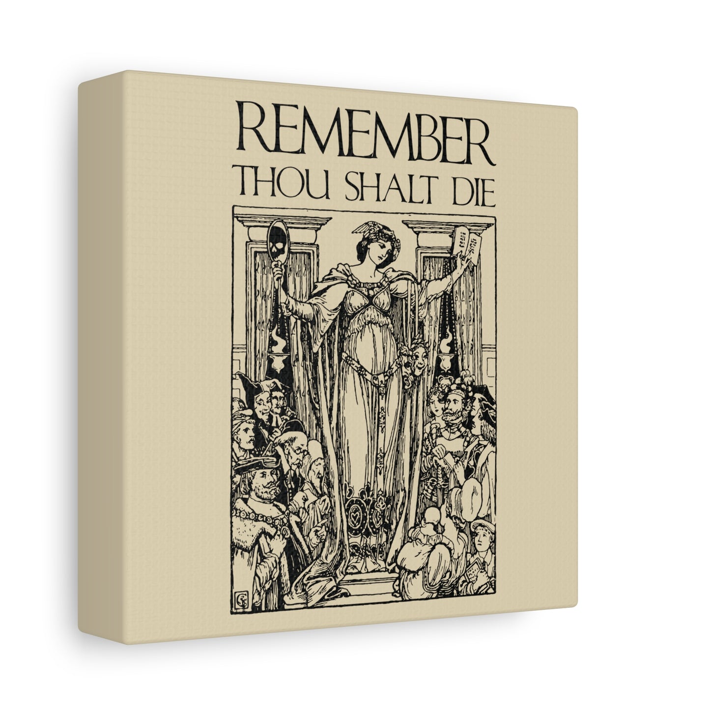 Remember You Will Die Shakespearean Design | Memento Mori | Classic Woodcut Illustration Aesthetic | Christian Wall Art