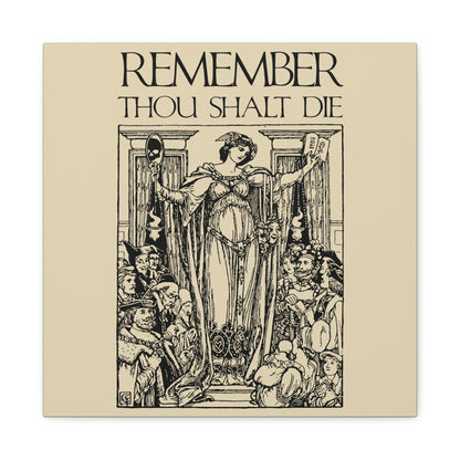 Remember You Will Die Shakespearean Design | Memento Mori | Classic Woodcut Illustration Aesthetic | Christian Wall Art