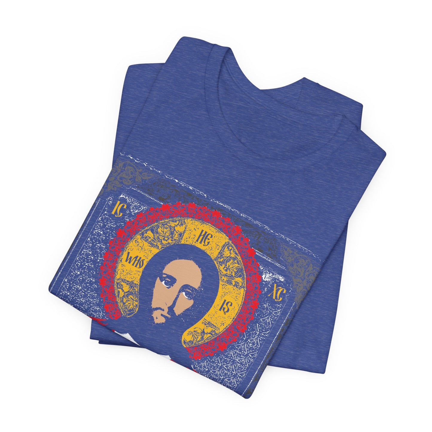 Christ Pantocrator Icono-Graphic | He-Who-Is | I Am the Alpha and Omega | Ancient Icon Graphic Design | Orthodox Christian Cotton T-Shirt