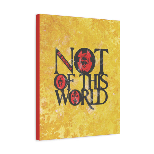 My Kingdom is Not of This World (John 18:36) | Bold Red, Yellow & Black Textured Design with Icon Motifs | Orthodox Christian Canvas Art