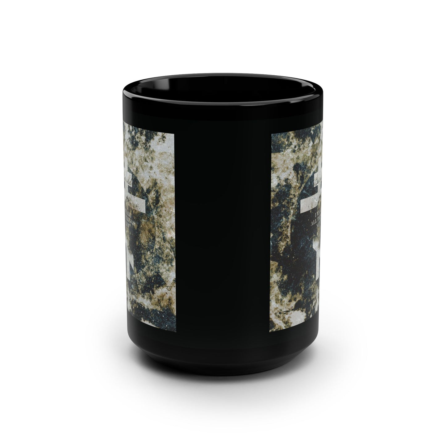 Behold, I Make All Things New | Revelation 21:5 | Cosmic Textured Orthodox Cross | Parousia | Orthodox Christian Black Mug