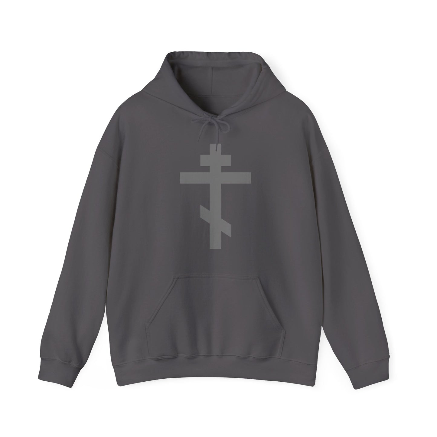 Gray Orthodox Tribar Cross | Preserve Thy People By Thy Cross, O Lord | Christ is King | Christian Streetwear Hoodie