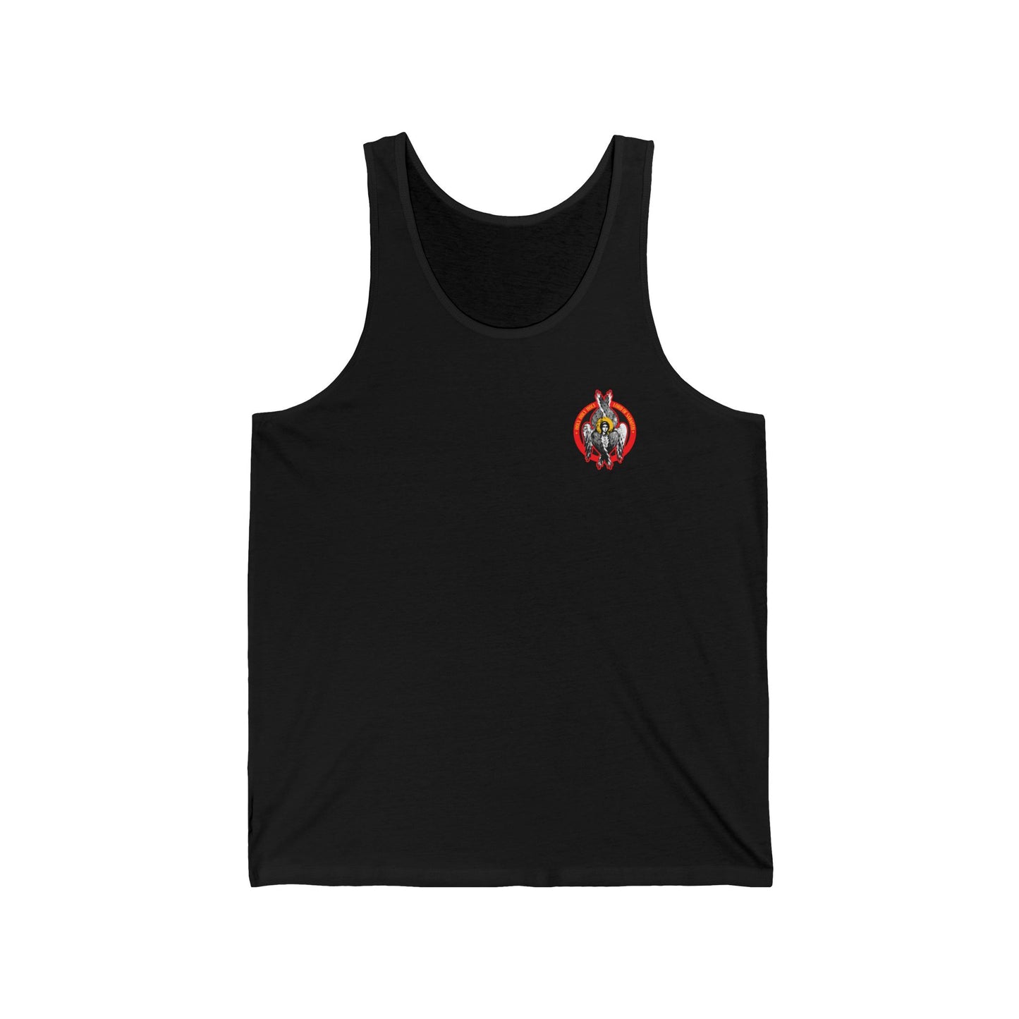 Holy Holy Holy Seraphim Angel Icono-Graphic (Small Design) | Heavenly Hosts of God | Divine Council | Orthodox Christian Cotton Tank Top