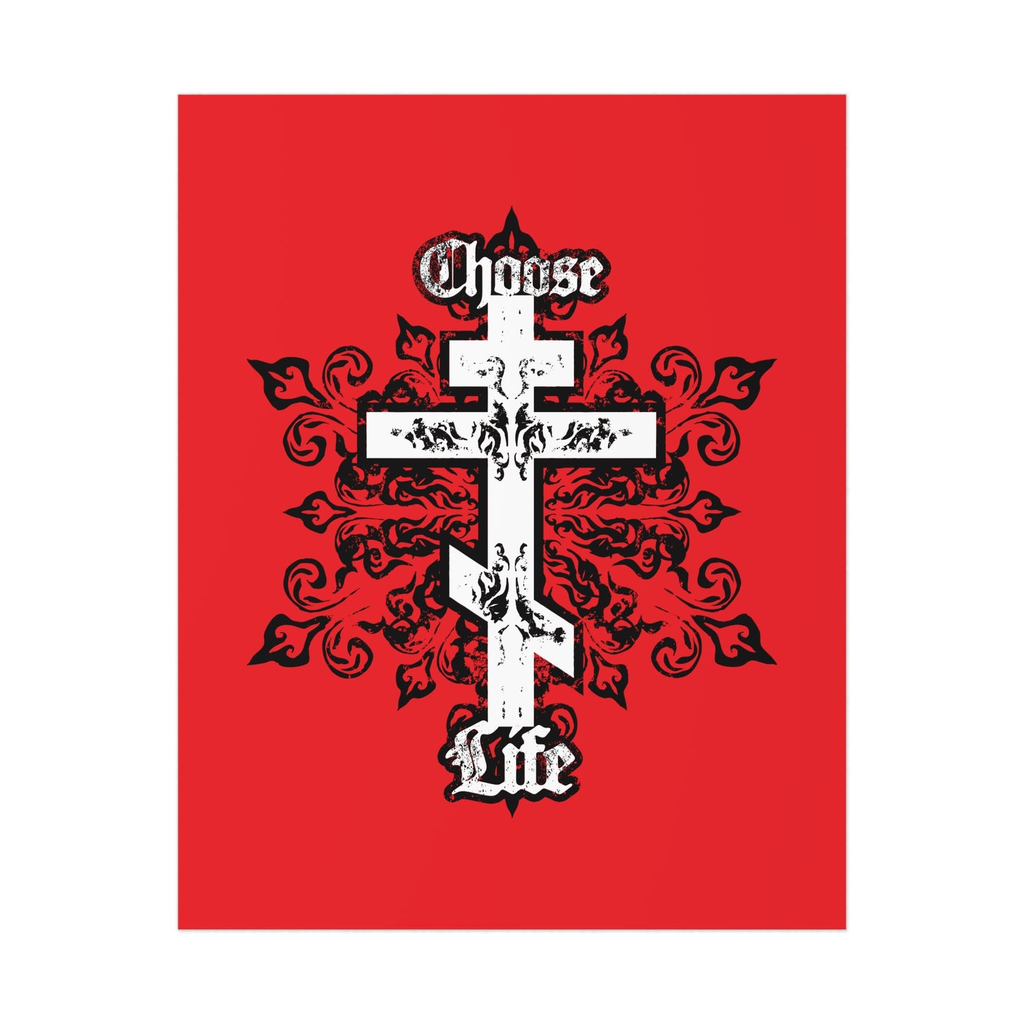 Choose Life No. 1B (Tri-Bar Cross) | Orthodox Christian Art Poster