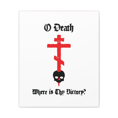 O Death Where is Thy Victory? 1 Cor 15:55 | Cross Stabbing Skull | Spraypaint Aesthetic | Orthodox Christian Canvas Art