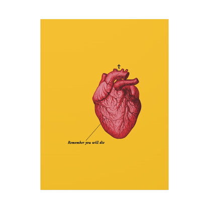 Remember You Will Die Retro Medical Textbook Heart Design | Orthodox Christian Canvas Art