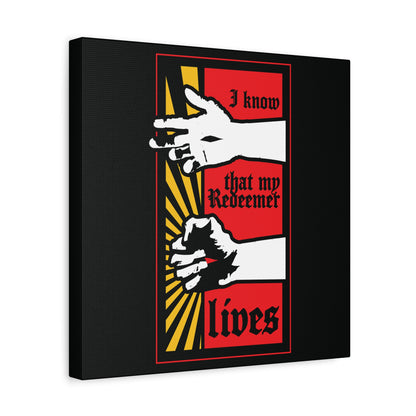 I Know That My Redeemer Lives (Job 19:25) | Comic Book Style Design | Resurrected Jesus Fist with Divine Power | Orthodox Christian Wall Art