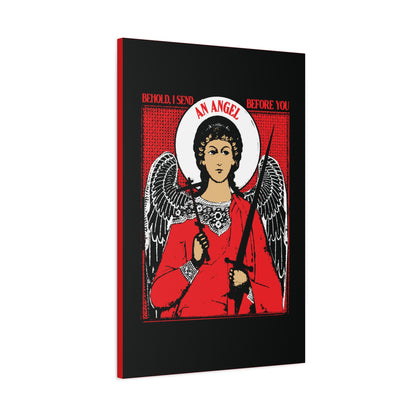 Behold I Send an Angel Before You (Ex 23:20) | Guardian Angel With Cross & Sword IconoGraphic | Orthodox Christian Canvas Art