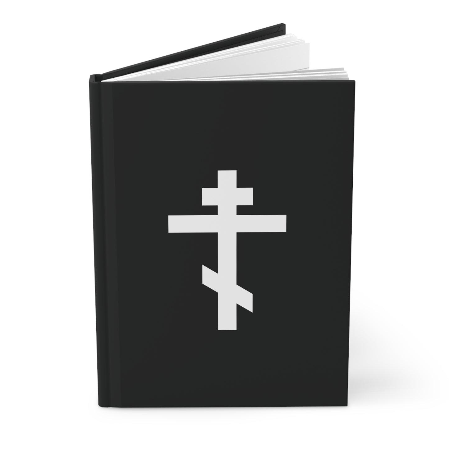 White Orthodox Cross | May I never boast except in the cross of our Lord Jesus Christ | Galatians 6:14 | Orthodox Hardcover Journal