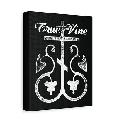 I Am the True Vine (John 15, Ezekiel 15) | Orthodox Cross with Grape Vine | Photocopy Effect | Orthodox Christian Canvas Wall Art