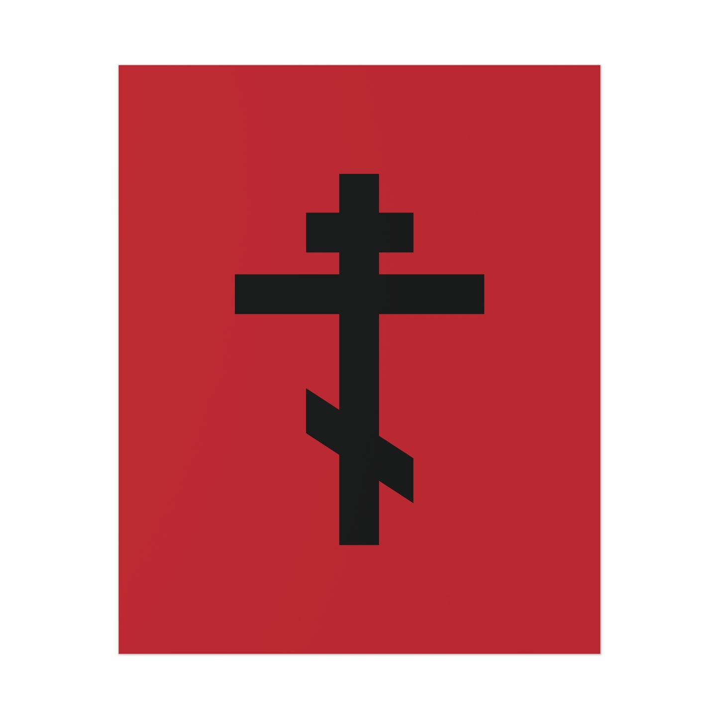 Black Orthodox Cross Red Background | This is My blood of the covenant which is poured out for many for forgiveness of sins | Christian Poster