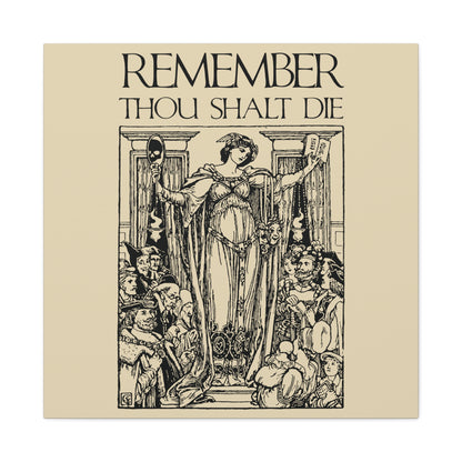 Remember You Will Die Shakespearean Design | Memento Mori | Classic Woodcut Illustration Aesthetic | Christian Wall Art