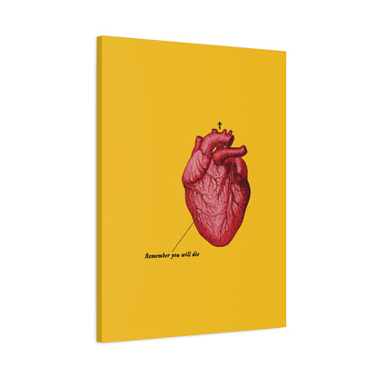 Remember You Will Die Retro Medical Textbook Heart Design | Orthodox Christian Canvas Art