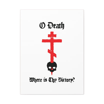 O Death Where is Thy Victory? 1 Cor 15:55 | Cross Stabbing Skull | Spraypaint Aesthetic | Orthodox Christian Canvas Art