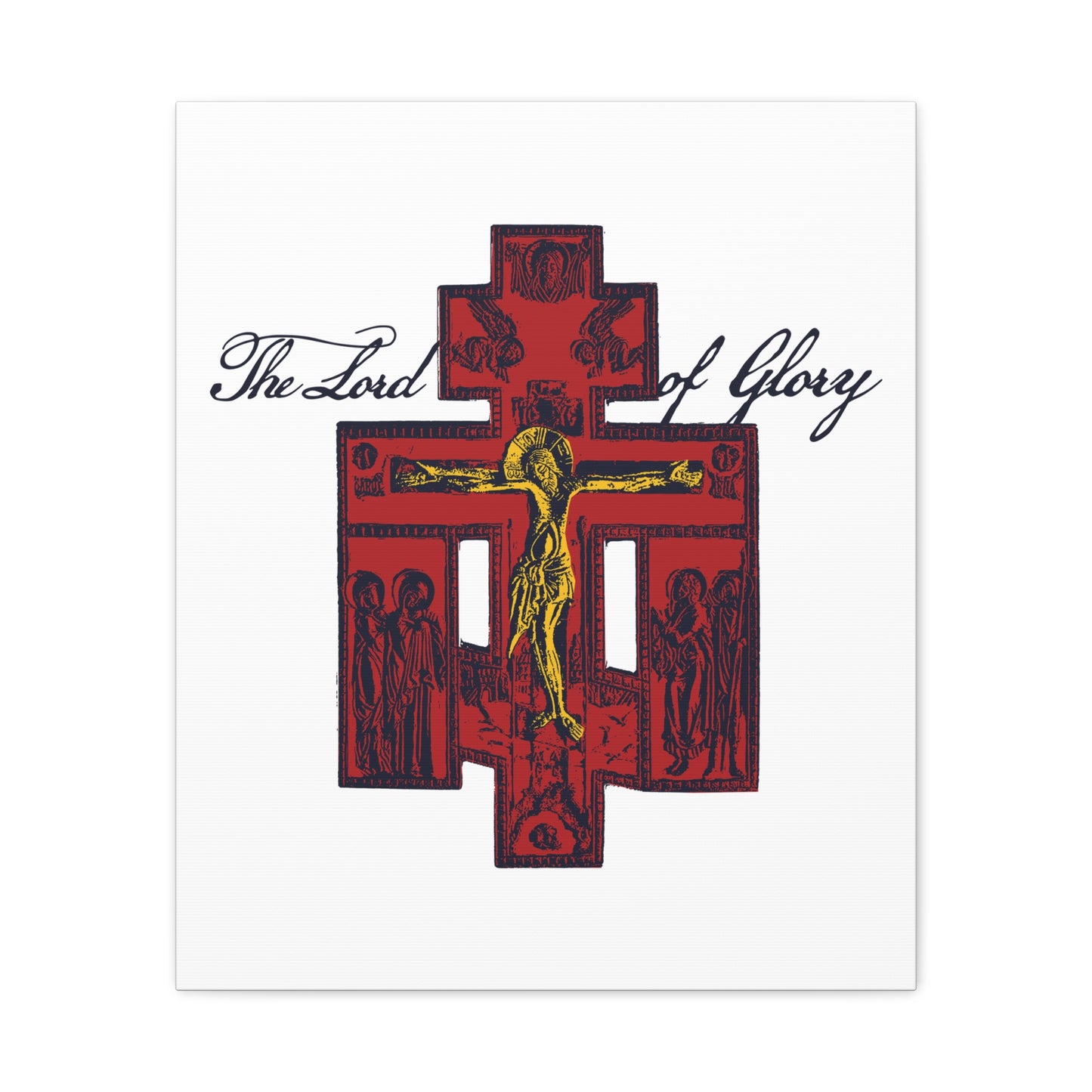 The Lord of Glory | Russian Golgotha Crucifix IconoGraphic (White BG) | 1 Corinthians 2:8 | Orthodox Christian Canvas Art