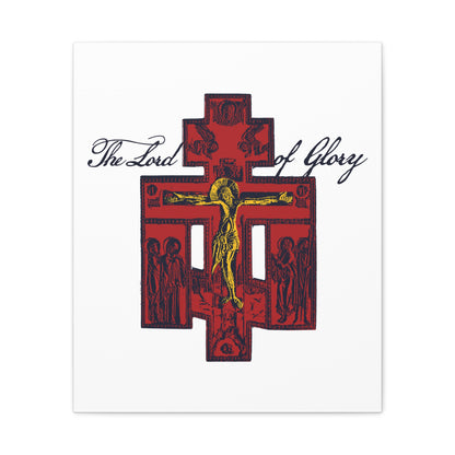 The Lord of Glory | Russian Golgotha Crucifix IconoGraphic (White BG) | 1 Corinthians 2:8 | Orthodox Christian Canvas Art