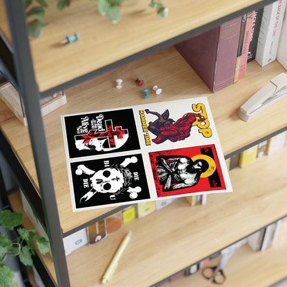 Random Mix No. 1 4x4 Sticker Sheet | Jesus Christ Iconographic | Dead to This World | St Marina | Die Before You Die | Orthodox Stickers