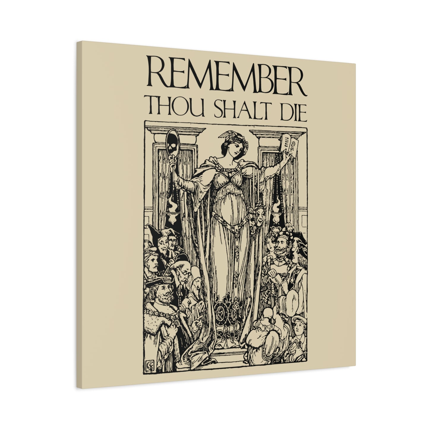 Remember You Will Die Shakespearean Design | Memento Mori | Classic Woodcut Illustration Aesthetic | Christian Wall Art