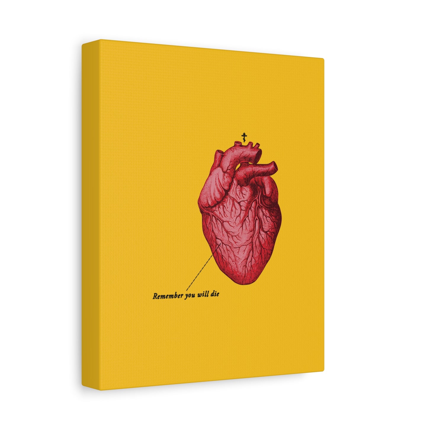 Remember You Will Die Retro Medical Textbook Heart Design | Orthodox Christian Canvas Art
