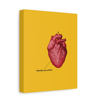 Remember You Will Die Retro Medical Textbook Heart Design | Orthodox Christian Canvas Art