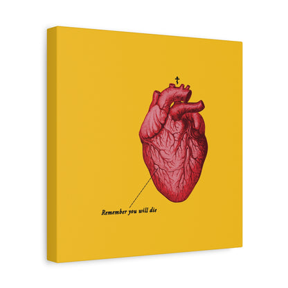 Remember You Will Die Retro Medical Textbook Heart Design | Orthodox Christian Canvas Art