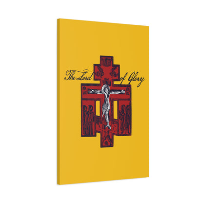 The Lord of Glory | Russian Golgotha Crucifix IconoGraphic (Gold BG) | 1 Corinthians 2:8 | Orthodox Christian Canvas Art