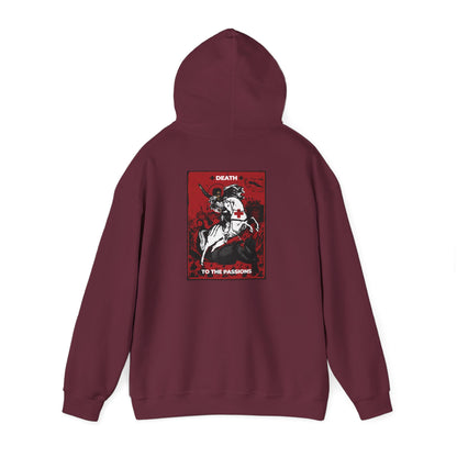 St George Slaying the Dragon | Cross on Front Left Breast | Death to the Passions | Ascetic Orthodox Christianity | Double-Sided Unisex Hoodie
