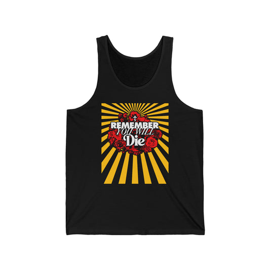 Remember You Will Die Floral Design No. 2 | Orthodox Christian Jersey Tank Top / Sleeveless Shirt